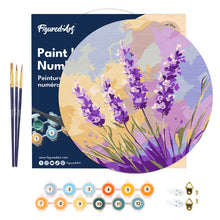 Load image into Gallery viewer, Paint by numbers on Wood Slice - Lavender