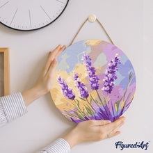 Load image into Gallery viewer, Paint by numbers on Wood Slice - Lavender