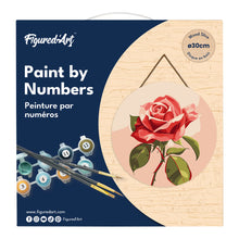 Load image into Gallery viewer, Paint by numbers on Wood Slice - Red Rose