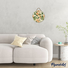 Load image into Gallery viewer, Paint by numbers on Wood Slice - Floral Pattern