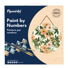 Load image into Gallery viewer, Paint by numbers on Wood Slice - Floral Pattern