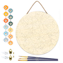 Load image into Gallery viewer, Paint by numbers on Wood Slice - Floral Pattern