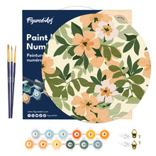 Load image into Gallery viewer, Paint by numbers on Wood Slice - Floral Pattern