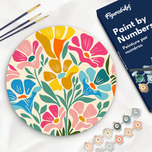 Load image into Gallery viewer, Paint by numbers on Wood Slice - Colorful Floral Pattern Figured'Art UK