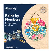 Load image into Gallery viewer, Paint by numbers on Wood Slice - Colorful Floral Pattern