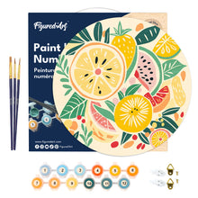 Load image into Gallery viewer, Paint by numbers on Wood Slice - Fruits