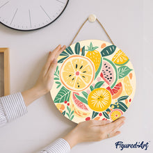 Load image into Gallery viewer, Paint by numbers on Wood Slice - Fruits