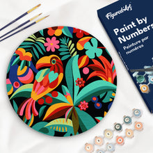 Load image into Gallery viewer, Paint by numbers on Wood Slice - Abstract Toucan Figured&#39;Art UK