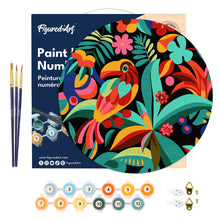 Load image into Gallery viewer, Paint by numbers on Wood Slice - Abstract Toucan