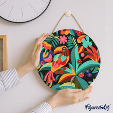 Load image into Gallery viewer, Paint by numbers on Wood Slice - Abstract Toucan