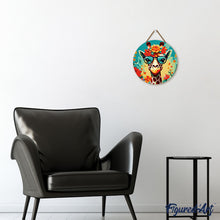 Load image into Gallery viewer, Paint by numbers on Wood Slice - Fantasy Giraffe and Flowers
