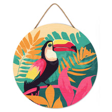 Load image into Gallery viewer, Paint by numbers on Wood Slice - Tropical Toucan