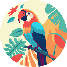Load image into Gallery viewer, Paint by numbers on Wood Slice - Tropical Parrot