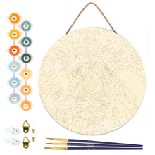Load image into Gallery viewer, Paint by numbers on Wood Slice - Lion
