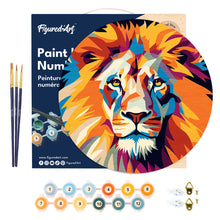 Load image into Gallery viewer, Paint by numbers on Wood Slice - Lion