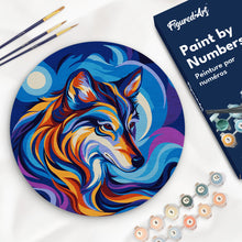 Load image into Gallery viewer, Paint by numbers on Wood Slice - Wolf Figured&#39;Art UK
