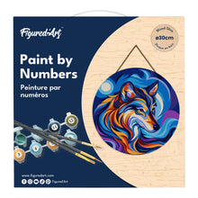 Load image into Gallery viewer, Paint by numbers on Wood Slice - Wolf