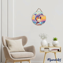 Load image into Gallery viewer, Paint by numbers on Wood Slice - Dolphin
