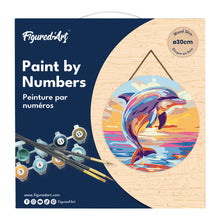 Load image into Gallery viewer, Paint by numbers on Wood Slice - Dolphin
