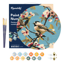Load image into Gallery viewer, Paint by numbers on Wood Slice - Bird on Branch