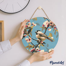 Load image into Gallery viewer, Paint by numbers on Wood Slice - Bird on Branch