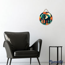 Load image into Gallery viewer, Paint by numbers on Wood Slice - Elephant Art-Deco Inspired Abstract