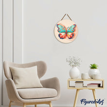 Load image into Gallery viewer, Paint by numbers on Wood Slice - Butterfly