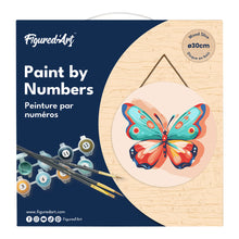 Load image into Gallery viewer, Paint by numbers on Wood Slice - Butterfly