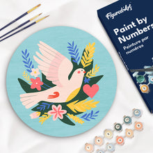 Load image into Gallery viewer, Paint by numbers on Wood Slice - Bird and Flowers Figured&#39;Art UK