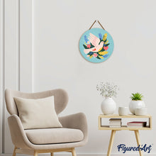 Load image into Gallery viewer, Paint by numbers on Wood Slice - Bird and Flowers