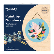 Load image into Gallery viewer, Paint by numbers on Wood Slice - Bird and Flowers