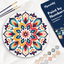 Load image into Gallery viewer, Paint by numbers on Wood Slice - Floral Mandala Figured'Art UK
