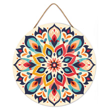 Load image into Gallery viewer, Paint by numbers on Wood Slice - Floral Mandala