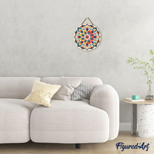 Load image into Gallery viewer, Paint by numbers on Wood Slice - Floral Mandala
