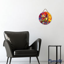 Load image into Gallery viewer, Paint by numbers on Wood Slice - Wine and Grapes
