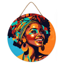 Load image into Gallery viewer, Paint by numbers on Wood Slice - African Queen Pop Art