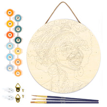 Load image into Gallery viewer, Paint by numbers on Wood Slice - African Queen Pop Art