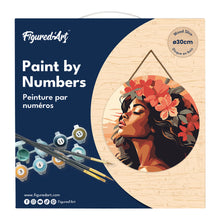 Load image into Gallery viewer, Paint by numbers on Wood Slice - Floral Woman