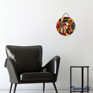 Paint by numbers on Wood Slice - Picasso Style Abstract Woman
