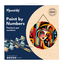 Load image into Gallery viewer, Paint by numbers on Wood Slice - Picasso Style Abstract Woman