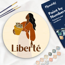 Load image into Gallery viewer, Paint by numbers on Wood Slice - Beauty and Liberty Figured&#39;Art UK