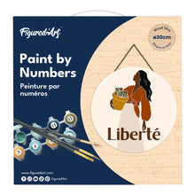 Load image into Gallery viewer, Paint by numbers on Wood Slice - Beauty and Liberty