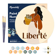Load image into Gallery viewer, Paint by numbers on Wood Slice - Beauty and Liberty