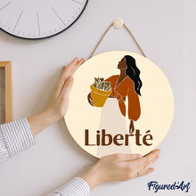 Load image into Gallery viewer, Paint by numbers on Wood Slice - Beauty and Liberty