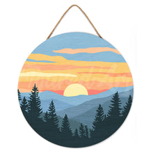 Load image into Gallery viewer, Paint by numbers on Wood Slice - Pine Forest