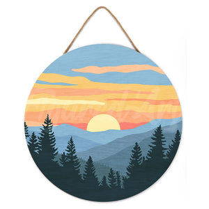 Paint by numbers on Wood Slice - Pine Forest