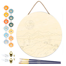 Load image into Gallery viewer, Paint by numbers on Wood Slice - Desert Moonlight