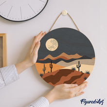 Load image into Gallery viewer, Paint by numbers on Wood Slice - Desert Moonlight