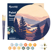 Load image into Gallery viewer, Paint by numbers on Wood Slice - Autumn Valley