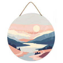 Load image into Gallery viewer, Paint by numbers on Wood Slice - Pastel Sunrise